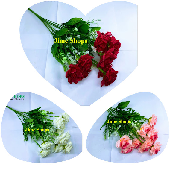 Artificial 10 roses flower bunches 16 inc long, flower bunches for tob
