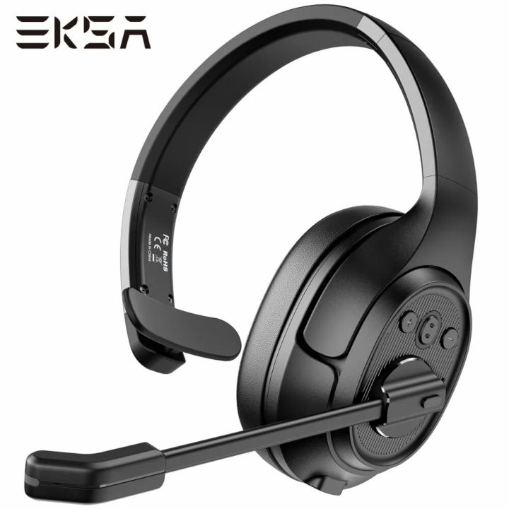 EKSA H1 Wireless Headset Bluetooth 5.0 Headphones With Mic ENC Call Noise Cancelling 30H Playtime For Driver Call Center Office