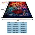 Hot Movie Stranger Things Blanket Cover Cartoon Flannel Blankets for Beds Sofas Warm Bed Sheet Soft Bedding Room Decor Fans Gift. 
