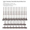 45-Pieces Stainless Steel Wire Brush Wheel Set 1/8'' Shank Wire Brush 10/15/25mm Diameter Brush Wheel for Polishing Grinding. 