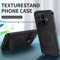 lthmy for Xiaomi 17T Pro Casing Carbon Fiber Leather Phone Case Bracket Shockproof Stand Holder Hard Back Cover.
