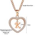 Womens Jewelry Name Initials Heart Pendant Necklace 26 Letters Love Necklaces Girls Gifts Alphabet Letter Necklaces. 