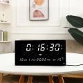 Luminous Digital Wall Clock 4 Alarms Hourly Chiming Temperature Date Calendar Desktop Table Clock Electronic LED Clock with Plug. 