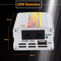 Power Inverter DC 12V to AC 220V 220 Watt Modified Sine Wave 220w Inverter. 