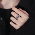 【Innovative design】TK Elegant Imitation Moissanite Ring Men's Accessories Men's Full Diamond Fashion Loose Big Men's Ring.