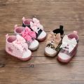 Spring and Autumn New 0-1 Year Old Girl Shoes Soft Sole Fashion Cute Bow 0-6-12 Months Baby Toddler Shoes.
