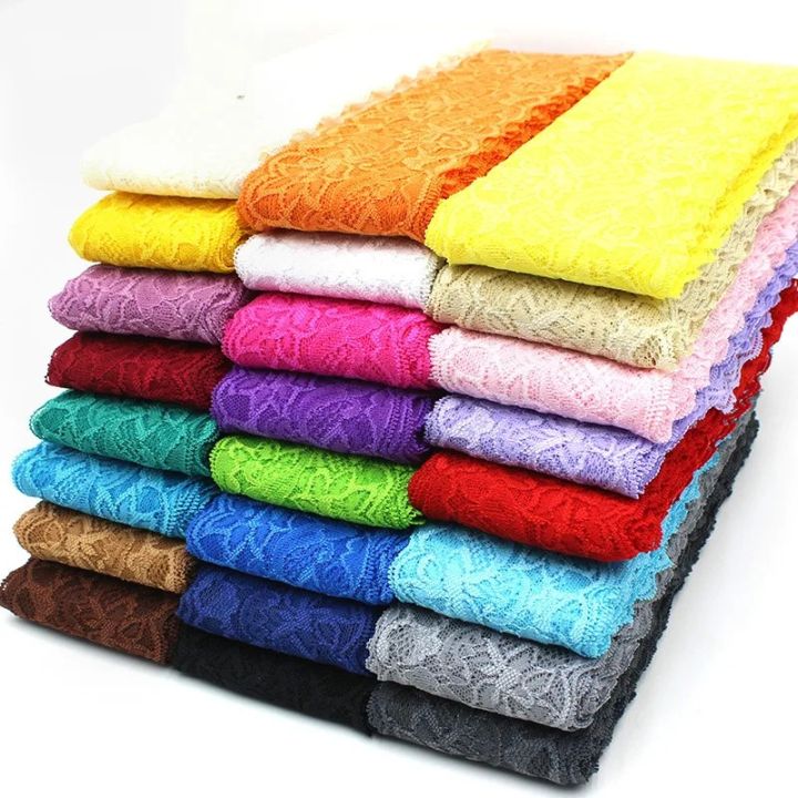 8cm Width Elastic Colorful Lace Ribbon DIY Handmade Crafts Supplies Apparel Sewing Fabric Garment Accessories White Lace Tape