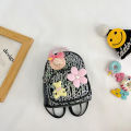 Kindergarten kids backpack cute baby PU sequin backpack for going out to play little princess snack bag small school bag. 