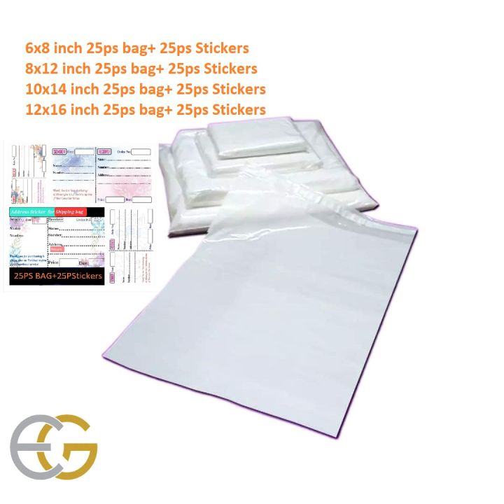 Poly Bag Sticker Type 25 Ps Bag + 25 ps stickers Courier / Shipping / Bag / poly Bag/Parcel ...