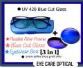 Blue Cut Blue Coating Lens with Flexible Fiber Eyewear Frame for Men < tr 90 frame with red fox blue cut lens. 