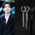 Bulletproof teenager Jungkook same asymmetrical chain earrings personality fashion mix and match earrings ear clips wholesale.