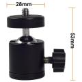 Mini Ball Head Hot Shoe Mount Adapter 360 Degree Swivel Mini Ball Head 1/4 Tripod Screw Head for Cameras, Camcorders, Smart Phone, Gopro, LED Video Light, Ring Light, Microphone. 