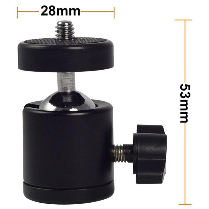 Mini Ball Head Hot Shoe Mount Adapter 360 Degree Swivel Mini Ball Head 1/4 Tripod Screw Head for Cameras, Camcorders, Smart Phone, Gopro, LED Video Light, Ring Light, Microphone