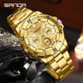SANDA Simple Multi pointer Workplace Business Personalized Quartz Watch Successful Men's Watch SD3266-4. 