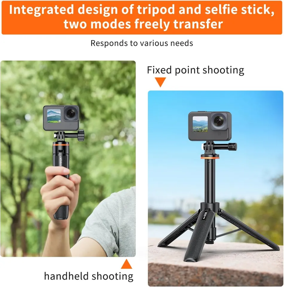 VRIG TP21 Extendable Selfie Stick Tripod for GoPro Max Hero 10