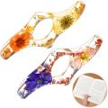 Resin Book Page Holder Transparent Thumb Ring Book Mark Handmade Personalized Flower Resin Bookmark Book Reading Accessories for Teachers Dried Flower. 