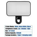 【Versatile】 3 Modes Phone Selfie Light - For PC, , Camera - Clip-on Makeup Light Fill Lamps - Brightness Adjustment Light - Rechargeable, Portable, White, Warm White. 