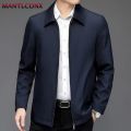 Quality Solid Jacket for Men Business Social Blazer Turn-down Collar Middle Aged Men's Office Dress Coat Loose Casual Outerwear.