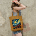 University-Ready Canvas Tote Bag with Zipper for Girls and Women – Stylish and Functional Design.