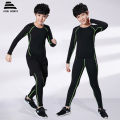 Children's Tights Training Clothes Outfit Men's and Women's Basketball Soccer Running Fitness Children's Sports Leggings Quick Drying Clothes. 