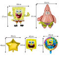 SpongeBob Birthday Party Decoration Aluminum Foil Balloon For Kid Event Supplies Disposable Tableware Banner Backdrop Gift.