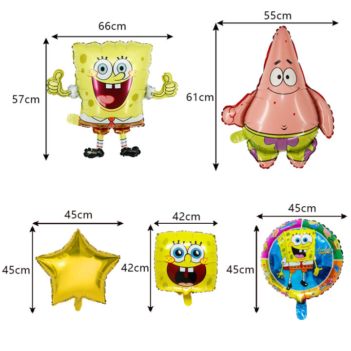 SpongeBob%20Birthday%20Party%20Decoration%20Aluminum%20Foil%20Balloon%20For%20Kid%20Event%20Supplies%20Disposable%20Tableware%20Banner%20Backdrop%20Gift%20-%20Image%204