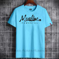 Muslim Design Ash Colour Jersey Fabric Half Sleeve T-shirt For Men's.