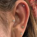 1Pcs G23 Titanium Piercing CZ Gem Internally Threaded Labret Monroe Lip Ring Tragus Nail Helix Earring Stud 16G 18G Body Jewelry.