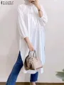 Women 3/4 Sleeve Split Hem Long Shirt Autumn Abaya Hijab Tops Tunic Fashion Islamic Clothing Solid Muslim Blouse. 