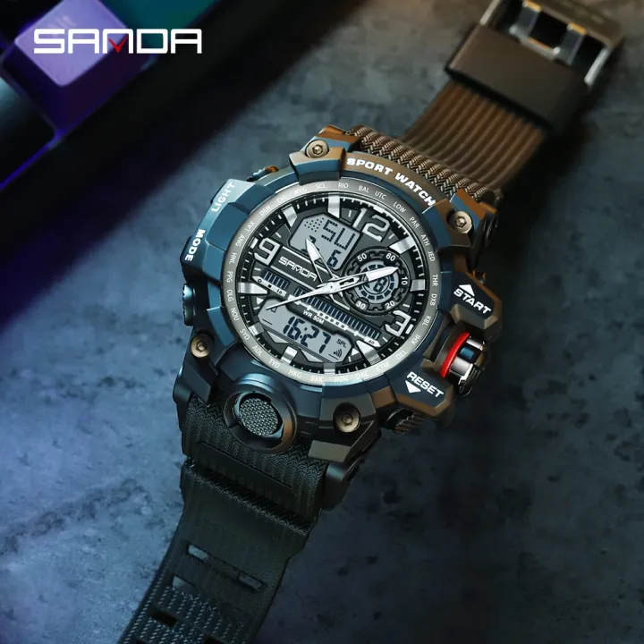 SANDA%202022%20G%20Style%20New%20Men's%20Watches%2050M%20Waterproof%20Shock%20Sports%20Military%20Quartz%20Watch%20For%20Male%20Digital%20Wristwatch%20Clock%203133%20-%20Image%205