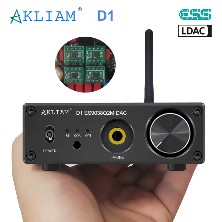 AkLIAM D1 ES9038Q2M DAC QCC5125 Bluetooth DAC Board APTX-HD LDAC HIFI Sound Decoder Rod Rain Audio