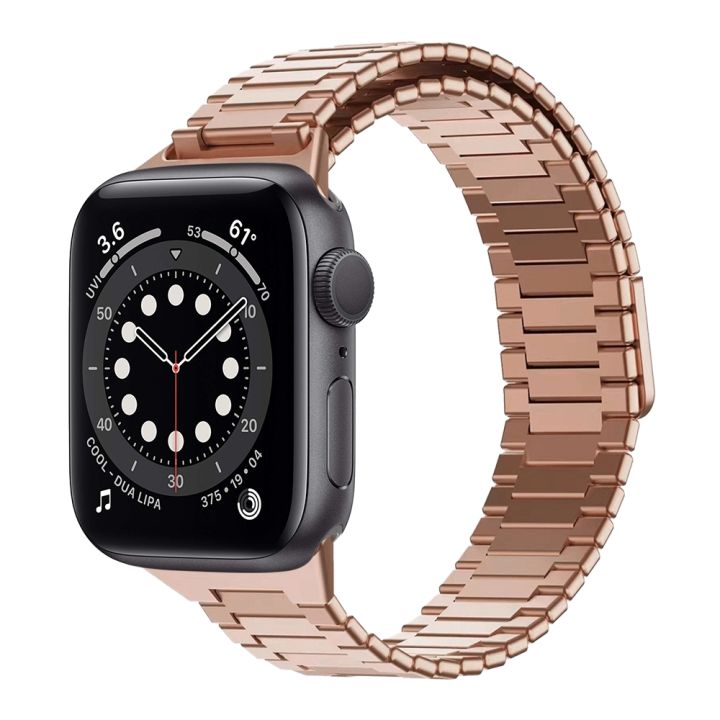 Bamboo Magnetic Stainless Steel Metal Watch Strap For Apple
