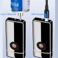 Metal USB Torch Turbo Double Jet Flame Pulse Dual Arc L!ghter. 