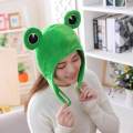 Cute Plush Frog Hat, Winter Scarf Cap, Ears Winter Ski Hat, Full Headgear Novelty Party Dress up Cosplay Costume, Green.