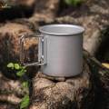 Outdoor Camping Cup with Foldable Handle Portable Aluminum Alloy Mug Lightweight Backpacking Cup for Outdoor Hiking Picnic.