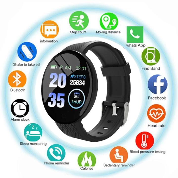 D18 Smart Watch, Activity Smartband Step Calorie Counter Pedometer  Waterproof Smart Watch Watches for Kids Women Men
