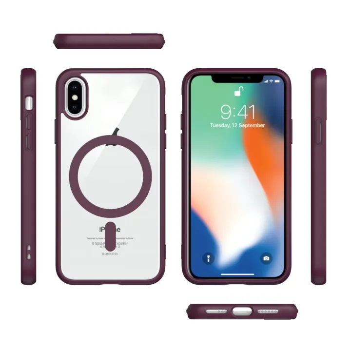 For%20Apple%20iPhone%20XS%20Max%20MagSafe%20Compatible%20Shockproof%20Transparent%20Slim%20Fit%20Wireless%20Charging%20supported%20Frosted%20Border%20Phone%20Back%20Case%20Mobile%20Cover%20-%20Image%209