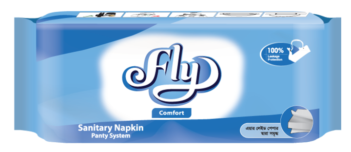 Fly Sanitary Napkin Comfort 6- Panty System- 6 Pads Pack