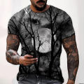 New Casual Fashion 3d Printed Moon T-shirts For Men Summer Clothing Round Neck Short Sleeve T Shirt High Quality Men T Shirt Top.