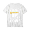 Easily Distracted By Cows - Funny Cow Famers Gift T-Shirt Fashion Student T Shirts Normal Tops Shirts Cotton Casual.