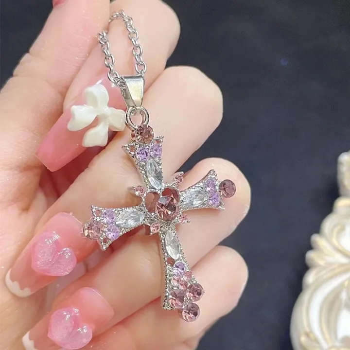Gothic%20Pink%20Cross%20Necklace%20Y2K%20Purple%20Zircon%20Punk%20Pendant%20Necklace%20Grunge%20Heart%20Cross%20Necklace%20for%20Women%20Jewelry%20Accessories%20-%20Image%207