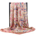 Iran Dubai Casual Headscarf 90*90Cm Large Square Scarf Retro Small Cashew Print Silk Scarf Women's Bawal. 
