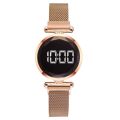 Rose Gold Rose - Women's Casual Digital Round Watch. 