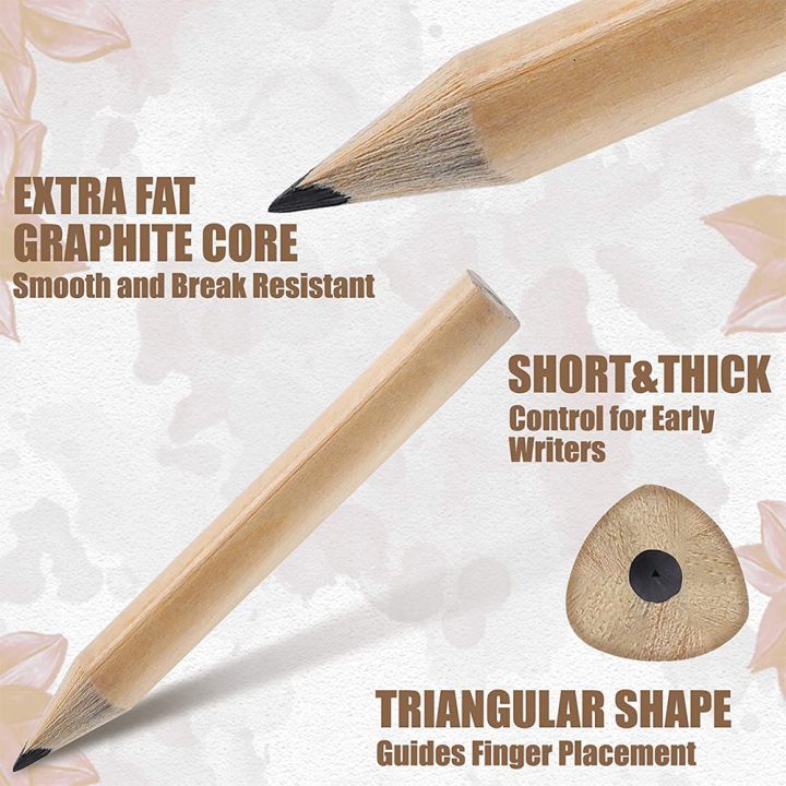 100Pcs%203.5In%20Beginner%20Writing%20Pencil,Students%20Stationery,Triangular%20B%20-%20Image%203
