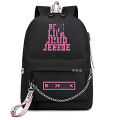 black pink Same Style USB Rechargeable Backpack Multifunctional Backpack ins Large Capacity Waterproof Schoolbag. 