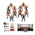 Mini Wrestling Ring Battle Pack-Play Set With Action Figures DIY Realistic Wrestler Building Pretend Play Educational Toy. 