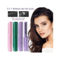 Wireless Mobile Heat Comb (2 in 1 Portable Fast Heating Comb Smooth Electric Hair Straightener Brush Beard Combing Traveling Business Travel Unisex Curler). 