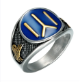 Fashion Middle East Turkish Kayi Ertugrul Ring Enamel Letter Y Ring Alloy Jewelry Man Rings. 
