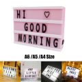 A4 A5 A6 Size LED Combination Night Light Box Lamp DIY Black/Colorful Letters Cards USB AA Battery Cinema Lightbox White Pink. 