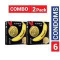 Panther - Dotted Banana Flavored Condom - Combo Pack - 2 Packs - 3x2=6pcs. 